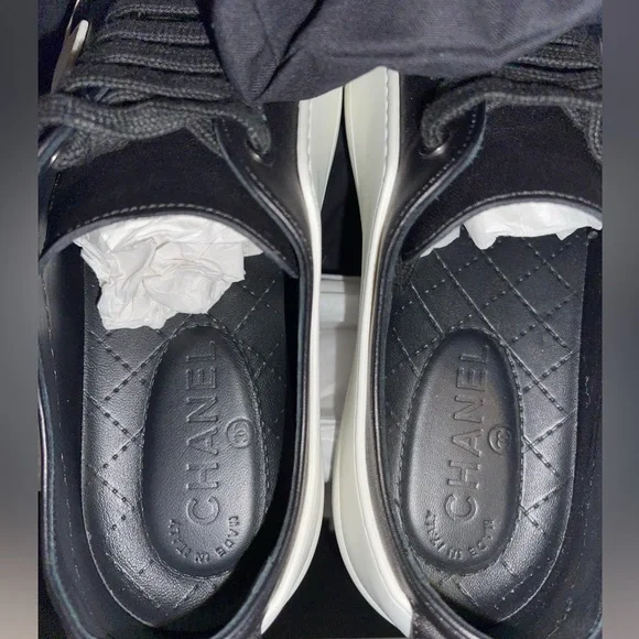 Chanel Classic Black & White Sneakers - Picture 6 of 8